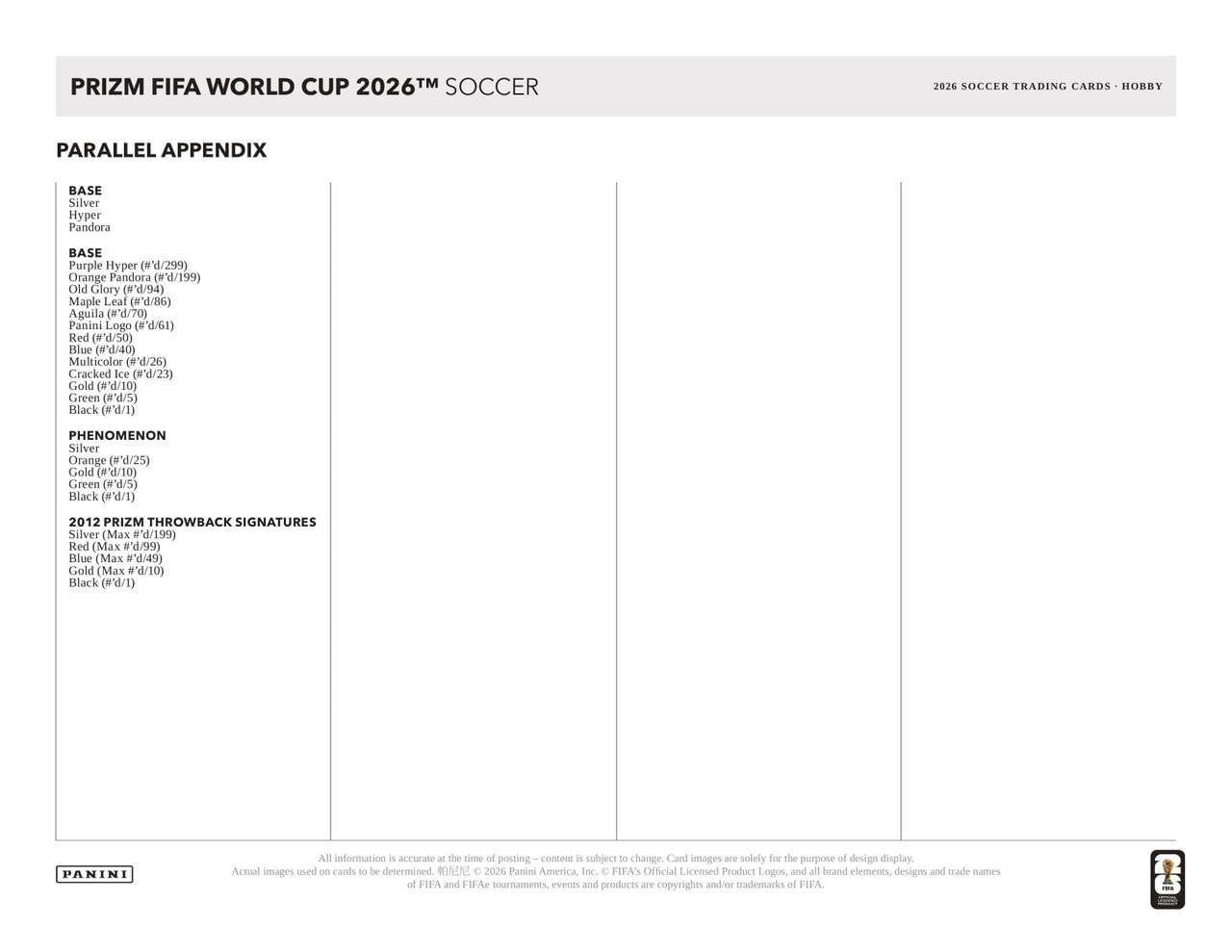 2026 Panini Prizm World Cup Soccer Hobby Box