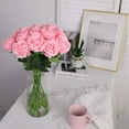 thumbnail image 5 of Morttic Artificial Silk Rose Flower Bouquet Lifelike Fake Rose for Wedding Home Party Decoration Event Gift 10pcs (Pink), 5 of 7