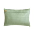 thumbnail image 3 of Decorative Mint Green 12"x16" (30x40 cm) Lumbar Pillow Cover, Faux Leather & Jute Textured Jute Oblong Pillow, Patchwork Pattern Modern Style - Rhiannon Mint, 3 of 3