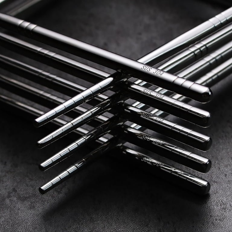 SPOORYYO Stainless Steel Chopsticks Set, Reusable Metal Chopsticks