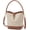 Brown a, variant on Coated Canvas Bucket Crossbody Bags for Women Top-Handle Handbags Small Satchel Purse Trendy Twist Lock