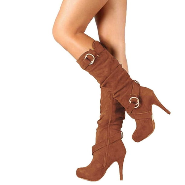 Knee high top high heels