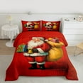 thumbnail image 2 of Manfei Merry Christmas Bedding Comforter Set,Xmas Santa Claus Twin Comforter Sets,Happy New Year Gifts Bedding Set For Child,Breathable Home Decor Reversible,2pcs, 2 of 8