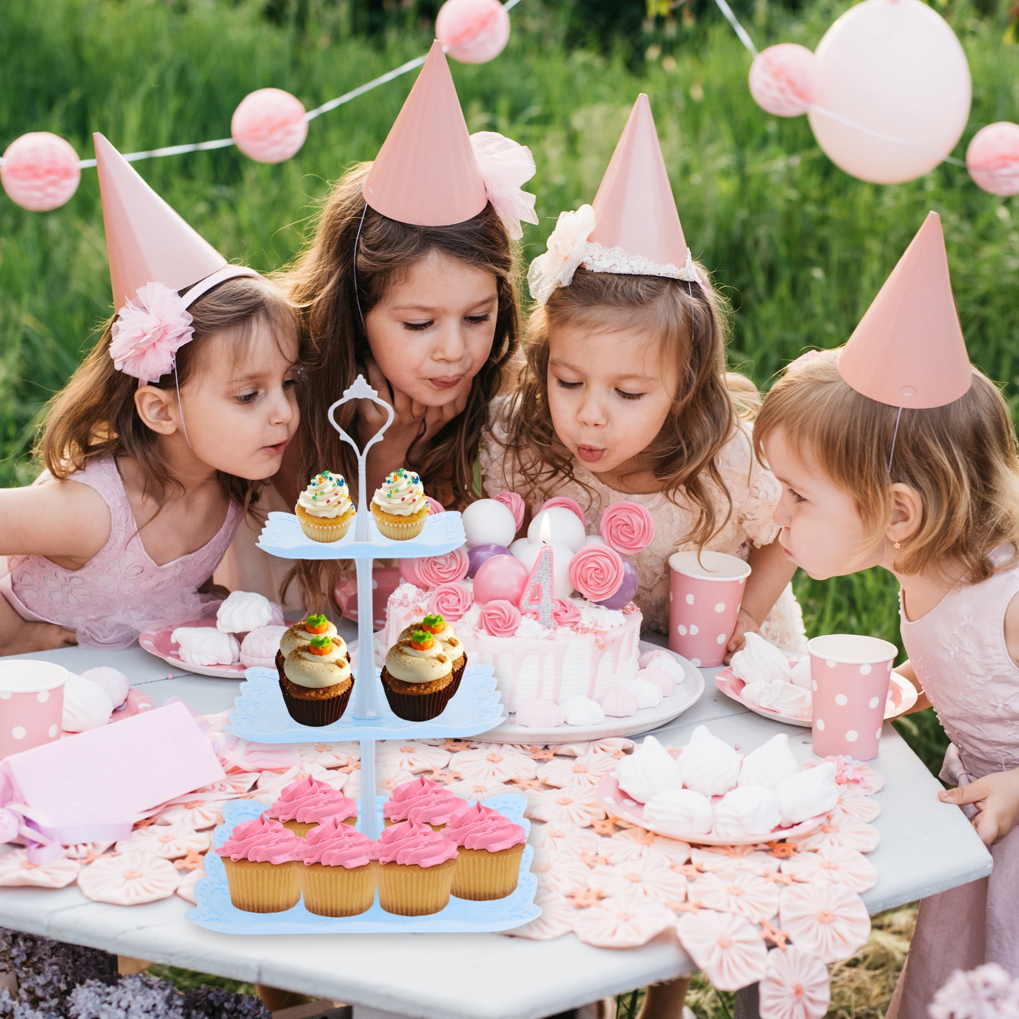 Unique Bargains 3 Tier Dessert Cupcake Stand Holder Square Cup Cake Holder for Donuts
