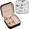 thumbnail image 2 of Coolnut Cartoon Whales Jewelry Box for Women Girls PU Leather Jewelry Organizer Portable Travel Jewelry Case for Small Ring Earring Necklace Women Gifts, 2 of 7