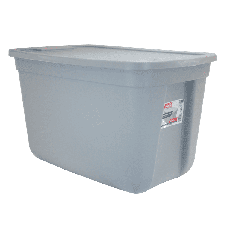 pack) Edge Plastics 20 Gallon Storage Tote Gray
