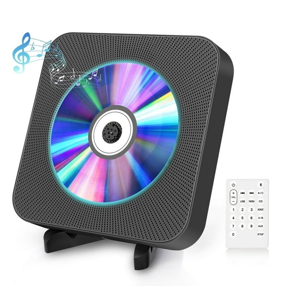 BOPORO Portable CD Player with Bluetooth 5.0, Ceiling Switch CD Player with USB, AUX Connection