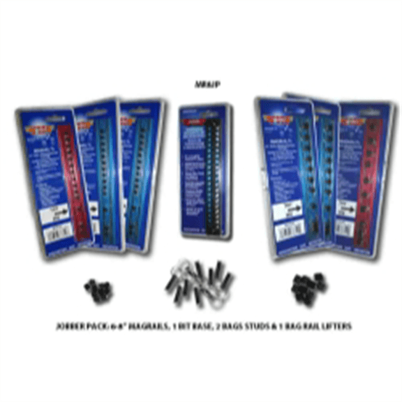 VIM Tools Magrail Jobber Pack, 10 Piece Includes (6) 8 Inch Magrails, (3) 1/4 Inch And (3) 3/8, (2) Packs Of Studs, Rail Lifters And A Bit Base
