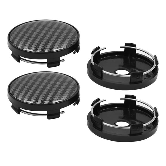 4 Pcs Black 60mm Dia 5 Clips Wheel Tyre Center Hub Caps Cover for Cars