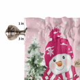 thumbnail image 5 of Christmas Pink Snowman Kitchen Curtains and Valances Set, Winter Snowflakes Christmas Tree Rod Pocket Window Valance 18 Inch Window Curtain Panels for Living Room Bedroom Laundry, 27.5x36in, 3 Pieces, 5 of 7