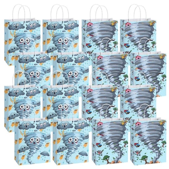 16 PCS Tornado Party Favors Bags with Handles, Cute Clouds Gift Bags for Shopping Birthday Party Supplies