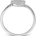 thumbnail image 2 of Sterling Silver Rhodium Plated Diamond Heart Ring (Size 6) Made In India qr5627-6, 2 of 5