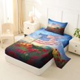 thumbnail image 2 of Manfei Poppy Floral Twin Sheets,Memorial Usa Flag Bedding,Red Gold,3pcs,1 Fitted Sheet and 1 Pillowcase, 2 of 6