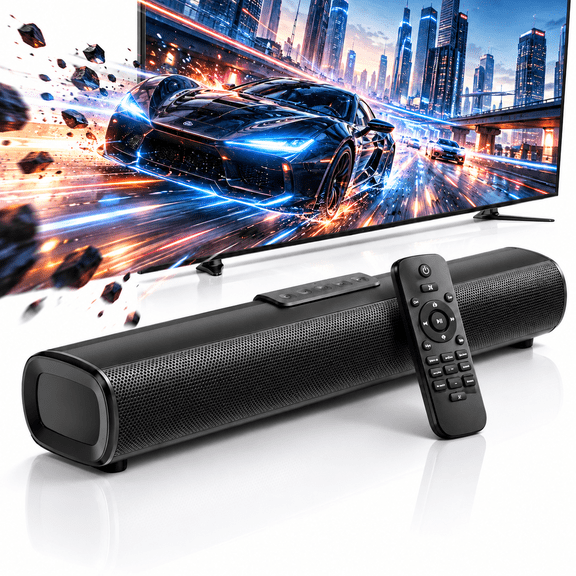 ETEPEHI Sound Bar for Smart TV, Bluetooth Speaker Soundbar with Bluetooth/HDMI ARC/Optical/AUX/USB Connections, Home Audio Surround Sound System for TV PC Projector