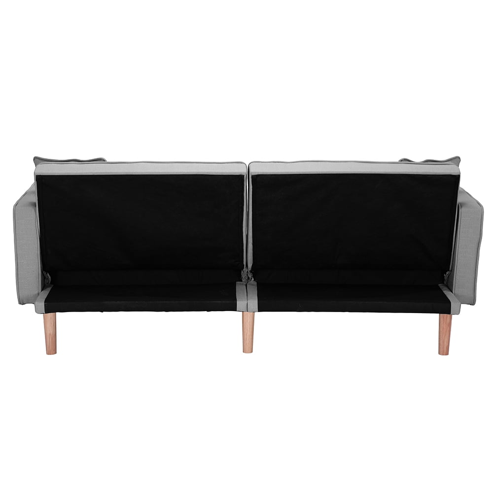 Lowestbest Modern Futon Sofa Bed with 2 Pillows for Small Spaces Living Room Bedroom, Gray Lowestbest Modern Futon Sofa Bed with 2 Pillows for Small Spaces Living Room Bedroom, Gray