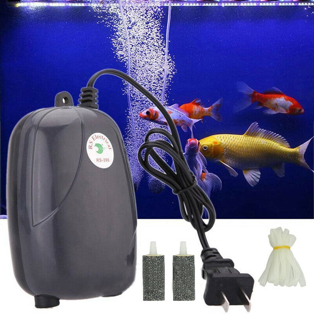 Small 2 Outlet Silent Air Pump for Aquarium Fish Bowl Accessaries Flat