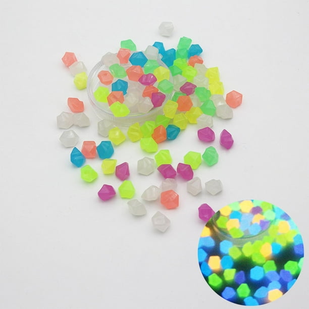 50 Piedras Brillantes para Decorar Acuarios con Forma de Trozos de Hielo | Rocas de Paisaje con Luz Nocturna para Peceras | Resina Segura para Acuarios de Agua Dulce y Salada