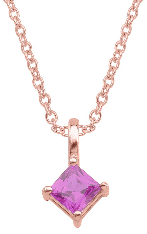 Personalized princess drop pendant in 14k Gold by Jewlster