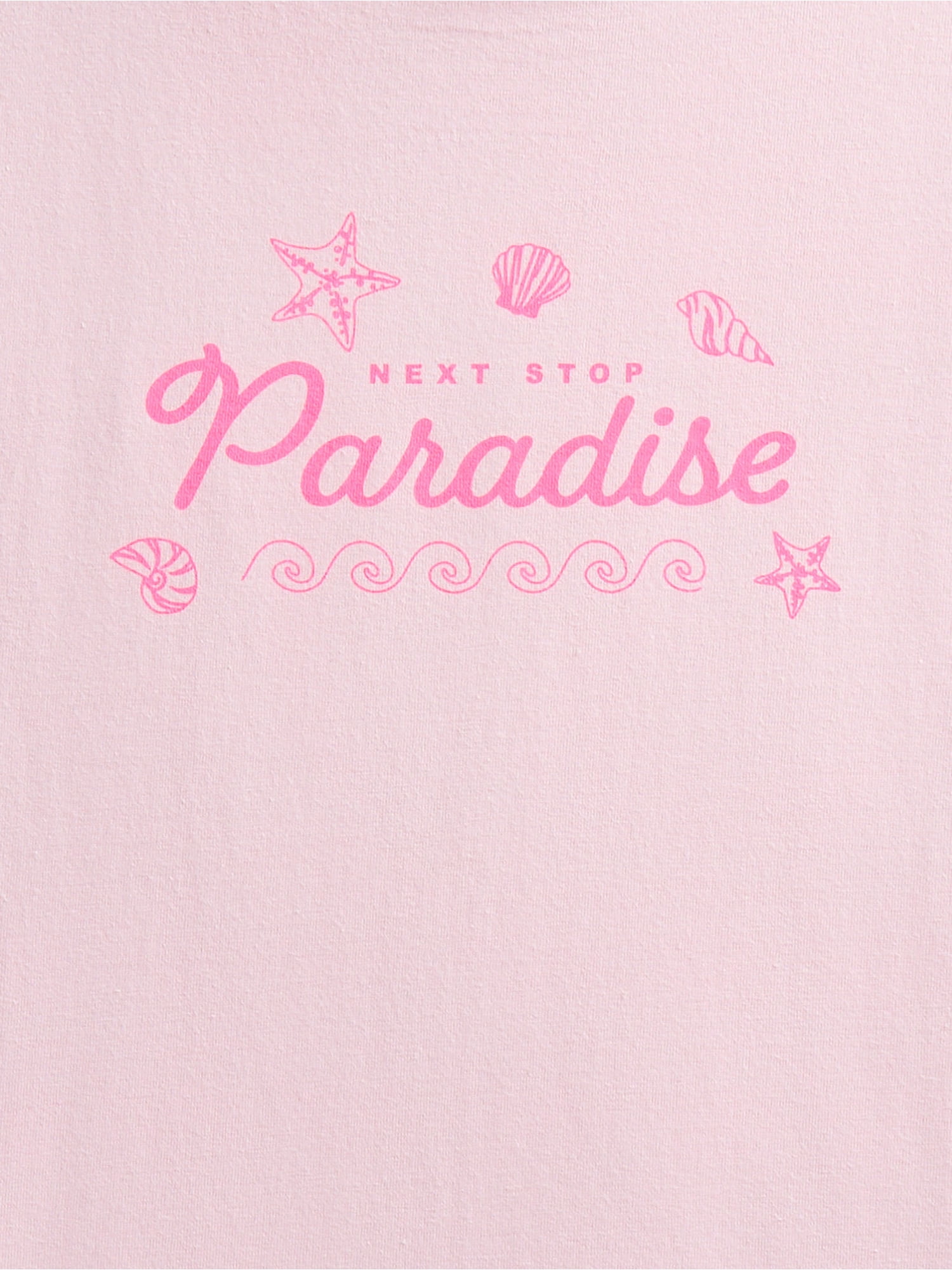 Wonder Nation Girls Delicate Paradise Graphic Tee with Short Sleeves, Sizes 4-18