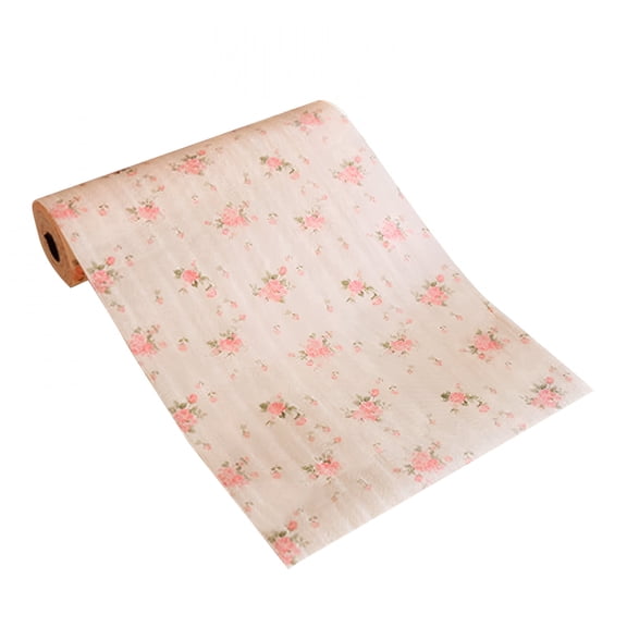 LAMIRO Pink Floral Drawer Shelf Liner,300cm,Self Adhesive Decorative Rose Contact Paper for Shelves,Drawer,Cabinets,Furniture,Wall Decoration