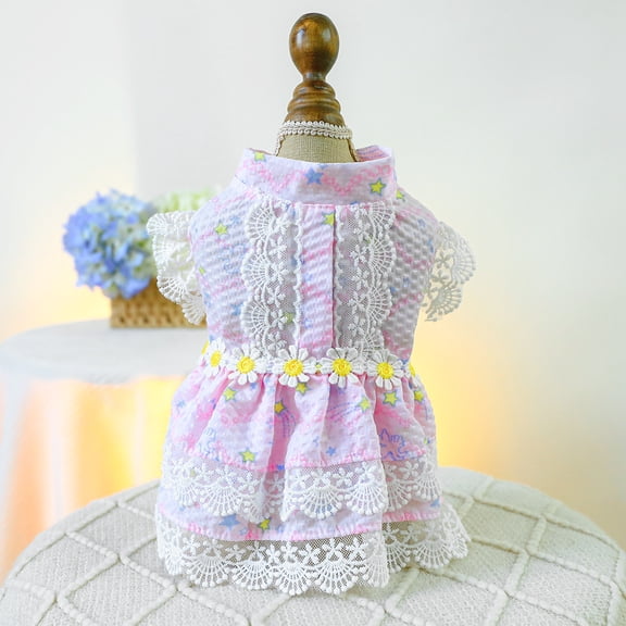 Nvzi -b Sweet Puppy Dog Dress,Cute Princess Cat Dresses Dog Skirt for Small Girl Dogs(A48,M)