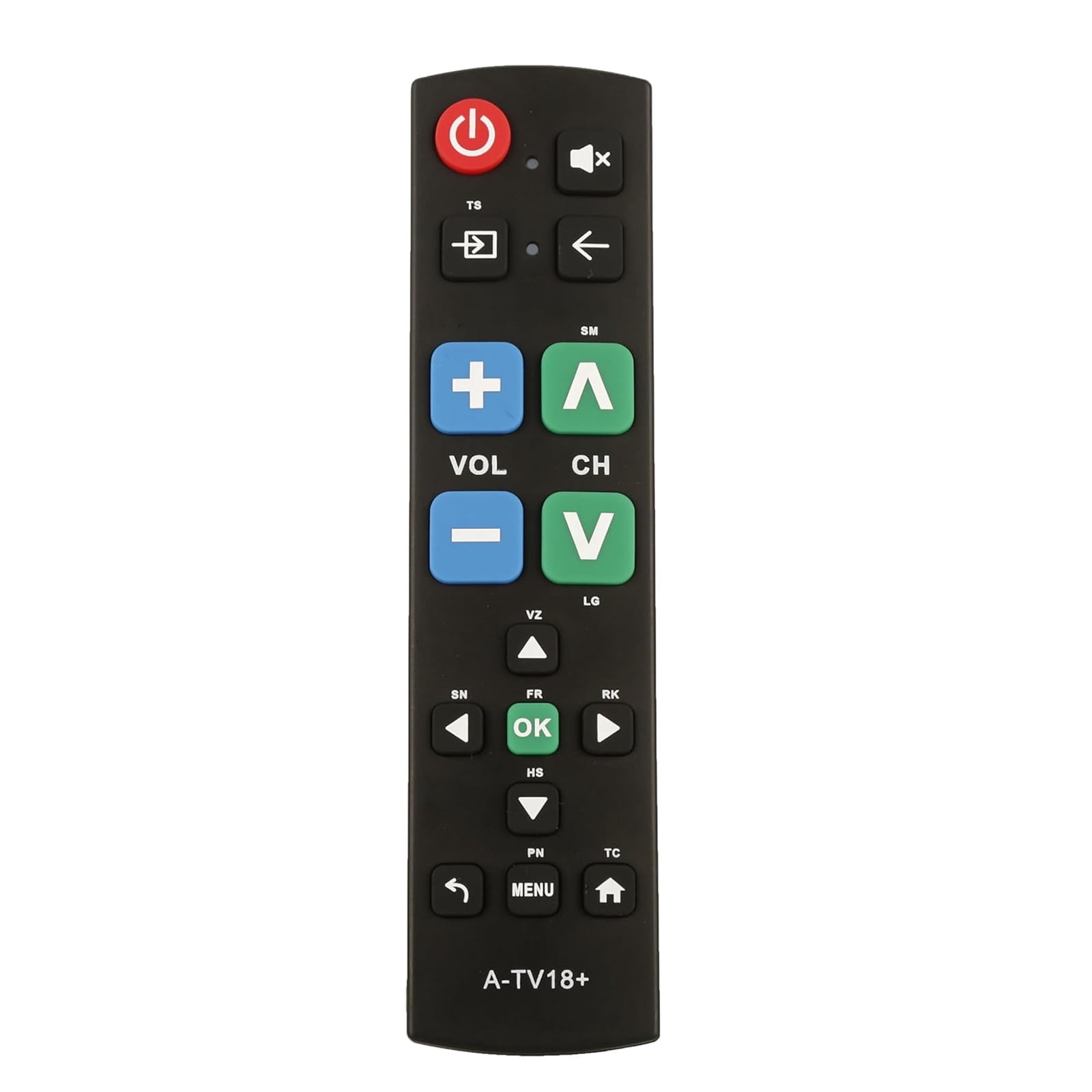 Big Button Universal TV Remote Control for Seniors, Easy to Use Replacement, Works with TV, Cable Box or Set-Top Box (One Device at a Time)