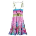 thumbnail image 1 of XUNZOO Robe d'Été Décontractée à Bretelles pour Filles, Robe Bohème Sans Manches à Fleurs, Robe de Plage de Vacances avec Collier Coloré 160, 1 of 7