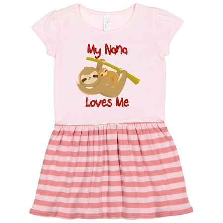 

Inktastic My Nana Loves Me Sloth Gift Toddler Girl Dress