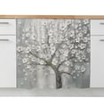 thumbnail image 2 of Grey Flowers Small Sink Skirt 10"Wx11"L,Dustproof Under Sink Curtain with Self Adhesive Tape,Spring Floral Modern Oil Painting Art Cabinet Curtain Cover for Bathroom Vanity,Kitchen Storage Shelf,RV, 2 of 9