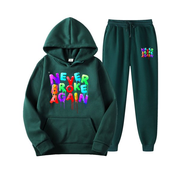 Never Broke Again-Sudadera con capucha y pantalones para hombre y mujer, chándal de moda, traje de Hip Hop, pantalones de chándal, sudaderas deportivas con capucha, ropa y2k xuanjing unisex