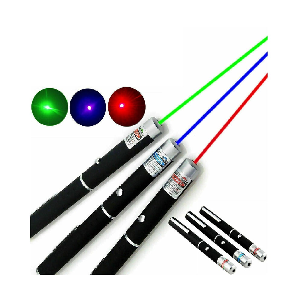 3 Pack Green Red Blue High Power Powerful Laser Pointer Pen Cat Toys Beam Light 