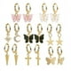 thumbnail image 1 of Paquete de aretes de aro pequeños dorados con aretes colgantes de aro mini plateados con dijes, juego de aretes de aro Huggie para adolescentes y mujeres, 1 of 5