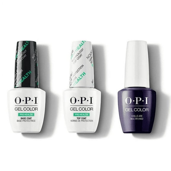 OPI GelColor Nail Polish Top & Base Coat 0.5 oz TRIO Set - GC020 GC040 GCG46 - CHILLS ARE MULTIPLYING!