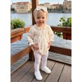 thumbnail image 2 of RUINIXCW Baby Girl Tulip Print Romper Long Sleeve Smocked Bust Bodysuit Headband, 2 of 8