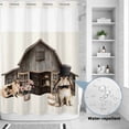 thumbnail image 2 of No Hook Shower Curtain, Easter Bunny Shower Curtains for Bathroom with See Through Top Window, Vintage Farmhouse Countryside Rabbits Floral Waterproof & Washable Bath Curtain 60"x72", 2 of 9