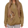 thumbnail image 3 of Cat Hoodie with Pouch Pet Carrier Hoodies Kangaroo Pocket Dog Sweatshirt Unisex Oversized Fit Pet Rest Holder Pullover Pet Walking Casual Fall Winter Daily Wear, Vacation, Travel, 3 of 5
