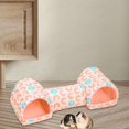 thumbnail image 3 of Cama de túneles de hámster conejos juguete Juego cálido Hábitat de juguete conejillos de indias Cueva suave para animales pequeños planeador de azúcar rosa, 3 of 4