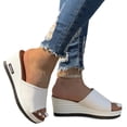 thumbnail image 5 of Women's Platform & Wedge Sandals Women's Sandals Womens Dress Sandals Summer Sandals for Women 2026 Orthopedic Platforms & Wedges Casual Shoes Casual Fashion Dressy Shoe White 7.5, 5 of 5