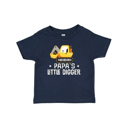 

Inktastic Papa Little Digger Construction Truck Gift Baby Boy T-Shirt