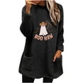 thumbnail image 2 of FcBaudy Hauts pour Femmes, Blouses et Chemises à Manches Longues et Col Rond, Chemises pour Femmes de Noël, Manteau Épais et Chaud à Manches Longues et Col Rond Imprimé avec Poche pour Femmes, 2 of 4