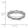 thumbnail image 5 of Solid 925 Sterling Silver Stackable Fleur De Lis Ring Eternity Band Size 9, 5 of 6