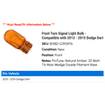 thumbnail image 2 of Front Turn Signal Light Bulb - Compatible with 2013 - 2015 Dodge Dart 2014, 2 of 2
