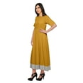 thumbnail image 2 of Moomaya Solid Casual Cotton Dress For Women A-Line Long Maxi Kurti Women Tunic, 2 of 5