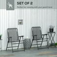 thumbnail image 4 of Outsunny Set of 2 Patio Folding Patio Chairs, Outdoor Camping Chairs, Grey, 4 of 10