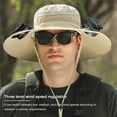 thumbnail image 4 of Wide Brim Solar Fan Hat, Outdoor Fishing Hat with 2 Fans Solar Power, Waterproof Outdoor Hiking Camping Fishing Hat Gift for Man Father, 4 of 10