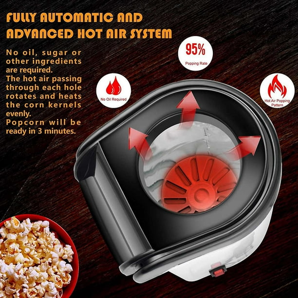 Air Popcorn Popper Maker Electric Hot Air Popcorn Machine 1200W Oil Free US Plug Walmart en linea