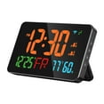 thumbnail image 2 of Reloj digital LED de pared con alarma de alta temperatura para días laborables, reloj de escritorio eléctrico Naranja, 2 of 9
