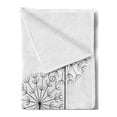 thumbnail image 2 of Floral Soft Flannel Fleece Blanket, Modern Hand Drawn Digital Flower Dandelions Botanic Plants Nature Artwork Print, Cozy Plush for Indoor and Outdoor Use, 50" x 60", Black and White, by Ambesonne, 2 of 5