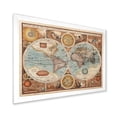 thumbnail image 2 of Designart 'Vintage Map of The World VIII' Vintage Framed Art Print, 2 of 4