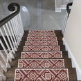 thumbnail image 2 of SussexHome Monument Design 9" X 28" Stair Treads - 70 % Cotton Anti-Slip Carpet Strips for Indoor Stairs-Easy to Install Stair Treads with Double Adhesive Tape-Safe, Extra-Grip, 7-Pack-Maroon, 2 of 9